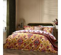 Paoletti Dawson Ikat Duvet Cover Set, Amber