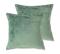 Paoletti Delphi Twin Pack Coussins remplis de Polyester, Menthe, 45 x 45cm