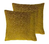 Paoletti Delphi Twin Pack Coussins remplis de Polyester, Or, 45 x 45cm