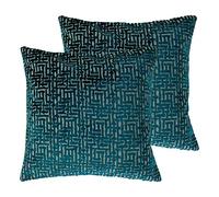 Paoletti Delphi Twin Pack Coussins remplis de Polyester, Sarcelle, 45 x 45cm