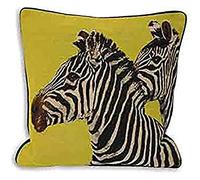 Paoletti Double Zebra Velvet Canalisé Housse De Coussin, Citron Vert, 45 X 45 Cm