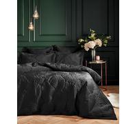 Paoletti Ensemble de Couette en Velours Matelassé Palmeria - Noir - Super King