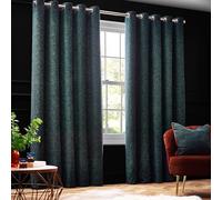 Paoletti Galaxy Paire De Rideaux à œillets - Occultants Doublés Luxueuse Opulente Chenille Rideaux (Émeraude - 229x137cm)