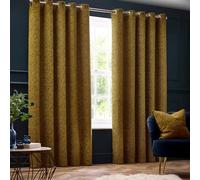 Paoletti Galaxy Paire De Rideaux à œillets - Occultants Doublés Luxueuse Opulente Chenille Rideaux (Or - 229x229cm)