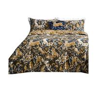 Paoletti Harewood Double Duvet Cover Set, Cotton, Blue