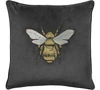 Paoletti Hortus Plumes Coussin rempli, Polyester, Charbon