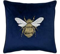 Paoletti Hortus Plumes Coussin rempli, Polyester, Marine, 50 x 50cm