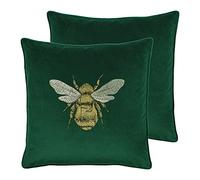Paoletti Hortus Twin Pack Coussins remplis de Plumes, Polyester, émeraude, 50 x 50cm