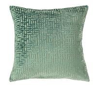 Paoletti Housse de Coussin Delphi, Velours, Bleu Sarcelle, 45 x 45cm