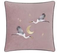 Paoletti Housse de Coussin en Velours Brodé Moonlit Flight - Rose Poudré - 45x45cm