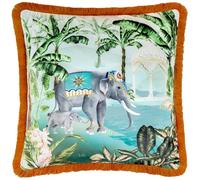 Paoletti Housse de Coussin en Velours Imprimé Scène Odisha - Multicolore - 50x50cm