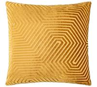 Paoletti Housse de Coussin Evoke en Velours - Housse de Coussin carrée décorative Luxueuse à Motif Chevron (Or - 55x55cm)