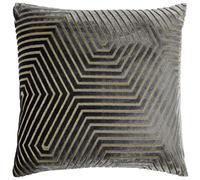 Paoletti Housse de Coussin Evoke en Velours - Housse de Coussin carrée décorative Luxueuse à Motif Chevron (Anthracite - 45x45cm)