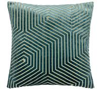 Paoletti Housse de Coussin Evoke en Velours - Housse de Coussin carrée décorative Luxueuse à Motif Chevron (Bleu Sarcelle - 45x45cm)