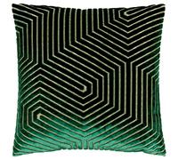 Paoletti Housse de Coussin Evoke en Velours - Housse de Coussin carrée décorative Luxueuse à Motif Chevron (Émeraude - 45x45cm)