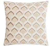 Paoletti Ledbury Housse de Coussin en Velours Jacquard Taupe Chaud