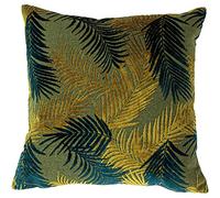 Paoletti Housse de Coussin Palm Grove Doré/Bleu Sarcelle 50 x 50 cm