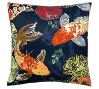 Paoletti Koi Pond Housse de Coussin Polyester Coton Midnight