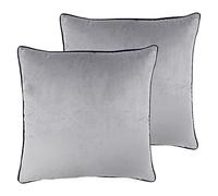 Paoletti Meridian Twin Pack Coussins remplis de Polyester, Argent/Marine, 55 x 55cm