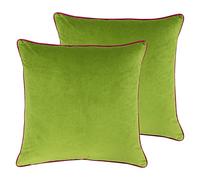 Paoletti Meridian Twin Pack Coussins remplis de Polyester, Lime/Rose Chaude, 55 x 55cm