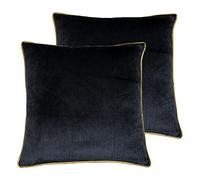 Paoletti Meridian Twin Pack Coussins remplis de Polyester, Or Noir, 55 x 55cm