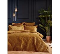 Paoletti Palmeria Housse de Couette et taie Set, Polyester, Or, Double