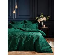 Paoletti Palmeria matelassée Super King Housse de Couette, Polyester, Emerald, Émeraude