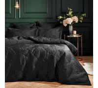 Paoletti Parure de Couette en Velours Matelassé Palmeria - Noir - Double