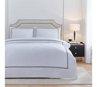 Paoletti Parure de lit Elara - Parure de lit de Luxe en Coton 200 Fils au Pouce carré avec Bordure brodée (Noir - Double)