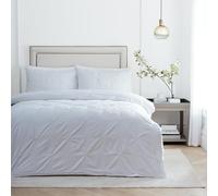 Paoletti Parure de lit Elysia - Parure de lit Luxueuse en Coton 200 Fils au Pouce carré brodée et plissée (Blanc - Double)
