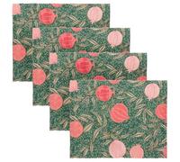 Paoletti Pomegranate Sets De Table - Lot De 4 Sets De Table Lavables Ornés De Fruits Opulents Et De Feuilles à Séchage Rapide (Vert - 46x36cm)