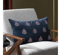 Paoletti Rennes Coussin rembourré en Velours de Coton brodé