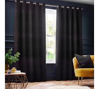 Paoletti - Rideaux à oeillets "New Galaxy", chenille RV3278 (117 cm x 137 cm) (Noir)