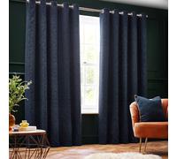 Paoletti - Rideaux à oeillets "New Galaxy", chenille RV3278 (229 cm x 183 cm) (Bleu marine)