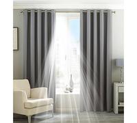 Paoletti Riva Accueil Eclipse Blackout Oeillet Rideaux, Polyester, Argent, 66 X 54 (168 X 137 Cm)