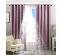 Paoletti Riva Accueil Eclipse Blackout Oeillet Rideaux, Polyester, Mauve, 90 X 90 (229 X 229 Cm)
