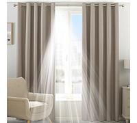 Paoletti Riva Accueil Eclipse Blackout Oeillet Rideaux, Polyester, Naturel, 66 X 54 (168 X 137 Cm)