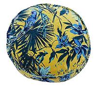 Paoletti Riva Amazon Polyester Coussin Rempli Bleu Et Jaune - Jungle Palm Usine d'impression - Faux Velours - Lavable Machine - 100 Cas (20" X 20" X 5" Pouces), Coton, Teal, 50 X 50 X 12 Cm