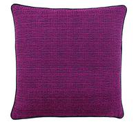 Paoletti Riva Chiswick Polyester Coussin Rempli - Magenta Rose - Cube Géométrique Design - Tissage Jacquard - Vert Émeraude Arrière - 60% Viscose 40% Polyester - 50 X 50 Cm (20" X 20" Pouces)