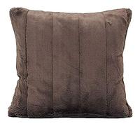 Paoletti Riva Empress Place Plumes Coussin Rempli Brown - Super Soft Fausse Fourrure - Réversible - Fermeture Zippée - Lavable en Machine - 100 Cas (18" X 18" Pouces), Polyester, Taupe, 45 X 45 Cm