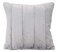 Paoletti Riva Empress Place Plumes Coussin Rempli Super Soft Fausse Fourrure - Réversible - Fermeture Zippée - Lavable Machine - 100 Cas (18" X 18" Pouces), Polyester, Gris, 45 X 45 Cm