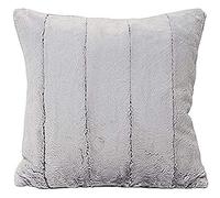 Paoletti Riva Empress Place Rempli Coussin Super Soft Fausse Fourrure - Réversible - Fermeture Zippée - Lavable Machine - 100 Cas (18" X 18" Pouces), Polyester, Gris, 45 X 45 Cm