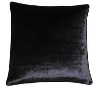 Paoletti Riva Luxe Coussin Velours - Noir - Soft Feel Velours Tissu - Réversible - Fermeture Cachée Zip - Lavable Machine - 100% Polyester - 55 X 55 Cm (22" X 22" Pouces)