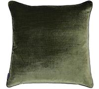 Paoletti Riva Luxe Plumes Velours Coussin Rempli - Vert Olive - Soft Feel Velours Tissu - Réversible - Fermeture Cachée Zip - Lavable Machine - 100% Polyester Cas - 55 X 55 Cm (22" X 22" Pouces)