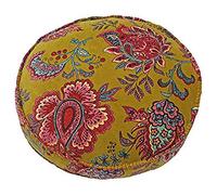 Paoletti Riva Malisa Polyester Rempli Coussin Jaune - Paisley Indian Imprimer - Velours Tissu - Couverture - 100 Cousu Arêtes 50 X 50 X 12 Cm (20" X 20" X 5" Pouces), Coton, Citron Curry, 50 X 50 Cm