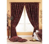 Paoletti Shiraz Curtain Burg, Polyester-Coton, Burgund, 90x90 (229x229cm)