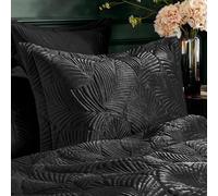 Paoletti Taie d'oreiller en Velours matelassé Palmeria, Black