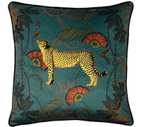 Paoletti Housse de Coussin Tropica Cheetah, Polyester, Sarcelle, 45 x 45cm