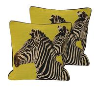 Paoletti Twin Zebra Coussins remplis de Plumes (Pack jumelées), Lime, 45 x 45cm