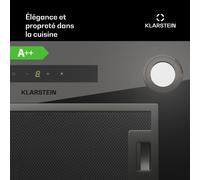 Klarstein Hotte Aspirante Encastrable 52 cm, Hotte Aspirante Silencieuse, Hotte de Cuisine avec Lampes LED, Débit d'Air Puissant 439 m³/h, Minuterie, Commandes Tactiles, Hotte avec Évacuation